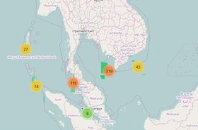 Current search results for flight MH370 on the Tomnod website