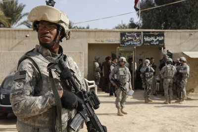 US Army private first class Chris Craighead at an election site in Iraq in 2009. Image courtesy of the US Army.