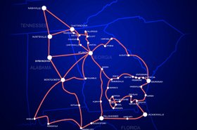 USCarrier's network in the southeast