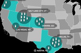 Map of ViaWest data centers