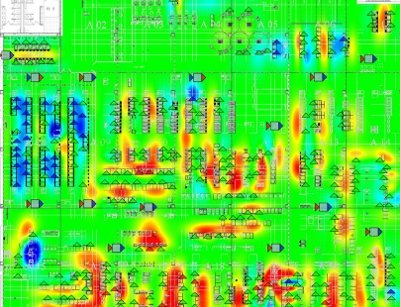 Vigilent software generates a thermal map of a customerÔÇÖs data center. Courtesy of Vigilent.