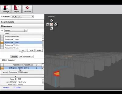 Screenshot of a data center visualization by Vizualiiz's LightsOn.