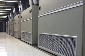 Air conditioning units at WaveformÔÇÖs Troy, Michigan, data center