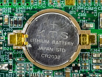 CR2032 battery used as backup battery on a notebook motherboard