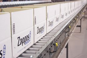 Zappos boxes in a company warehouse. Image courtesy of Zappos.