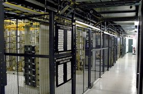 Colocation cages at a Zayo data center