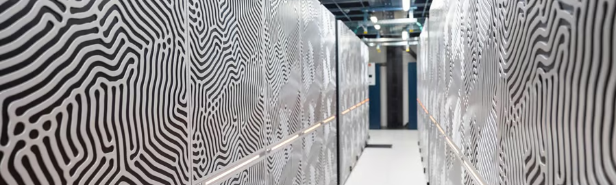 A view from between the rows of JUPITER racks
