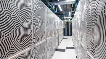 A view from between the rows of JUPITER racks