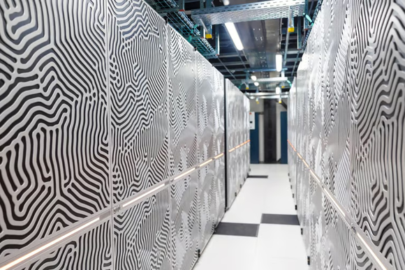 A view from between the rows of JUPITER racks