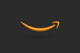 Amazon's orange smile icon, stylized