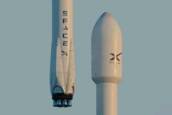 A SpaceX rocket soaring in the sky
