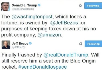 Trump spars with Bezos before becoming President