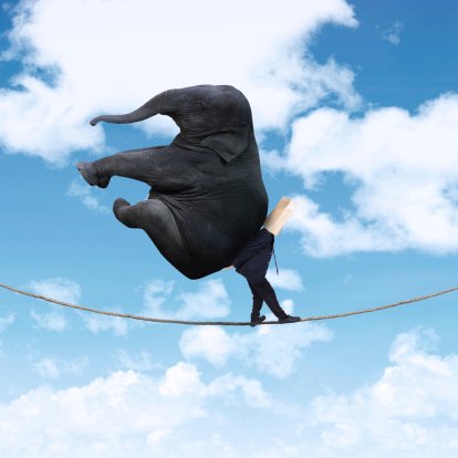 big data elephant cloud tightrope - Thinkstock Ximagination