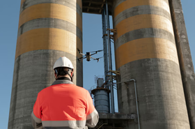 Drone running on a private Mobile Private Network built by Ericsson, Vodafone Portugal at a factory for cement and industrial materials producer Cimpor