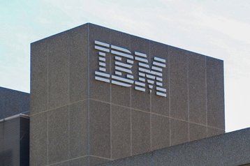 IBM logo on a building in London