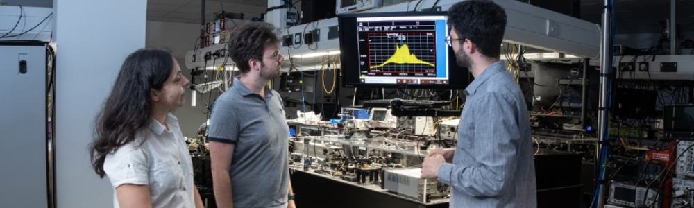 L-R Dr Luana Olivieri, Dr Luke Peters, and Dr Antonio Cutrona from Loughborough University’s Emergent Photonics Research Center`