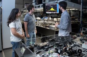 L-R Dr Luana Olivieri, Dr Luke Peters, and Dr Antonio Cutrona from Loughborough University’s Emergent Photonics Research Center`