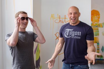 Facebook's Mark Zuckerberg with Vin Diesel