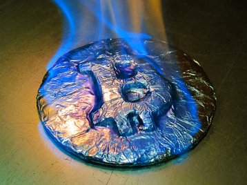 flaming bitcoin