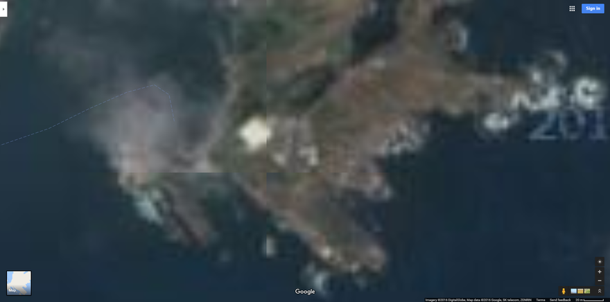 Dokdo islets, as seen from Google Maps Korea