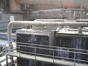 Some evaporative cooling towers display obvious signs that they will clearly be under performing.