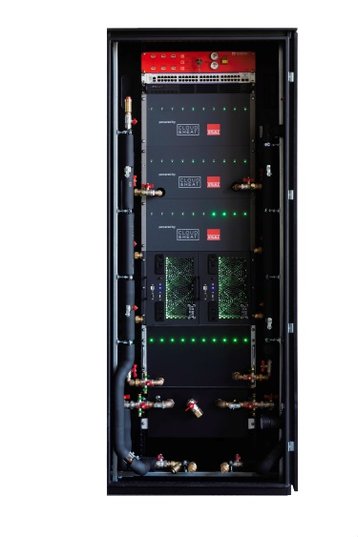 MicroDC with water cooling and waste heat reuse