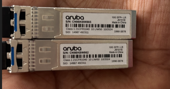Fake 10G Aruba branded optics