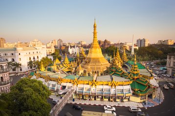 Sule pagoda in central Yangon, Myanmar
