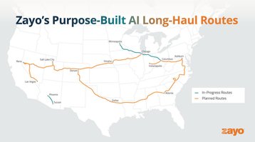 Zayo US dark fiber project network map