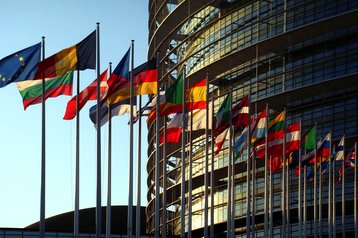 EU member states' flags in Strasbourg