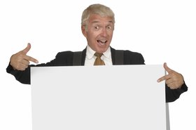sandwich board space merchants selling marketing thinkstock