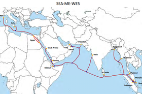 The SEA-ME-WE 5 cable route