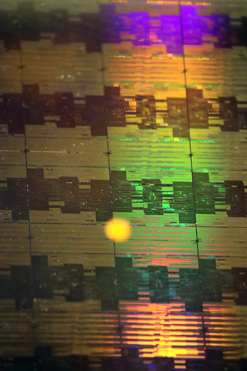 semiconductor chip wafer up close