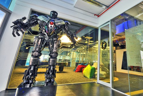 Google's robot themed office in Singapore