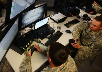 Soldiers use Xbox controllers to remotely aim and fire guns