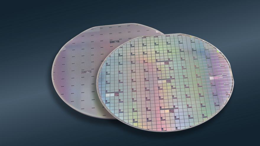 onsemi's vertical GaN wafer manufactured in Syracuse, NY.