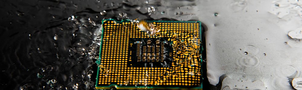 Liquid splashing on chips
